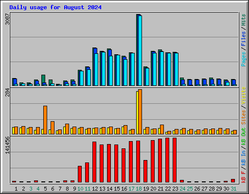 Daily usage for August 2024