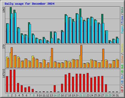 Daily usage for December 2024