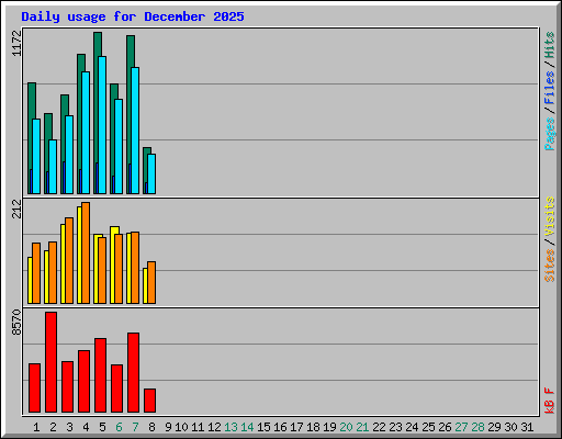 Daily usage for December 2025