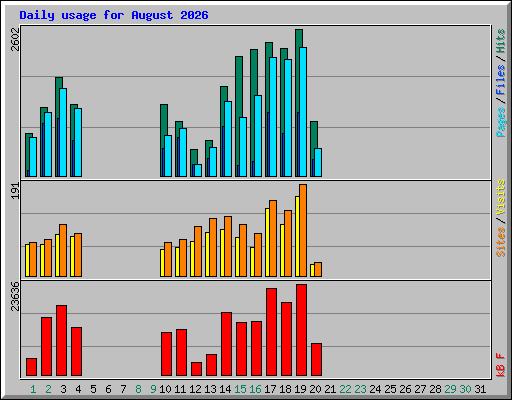 Daily usage for August 2026