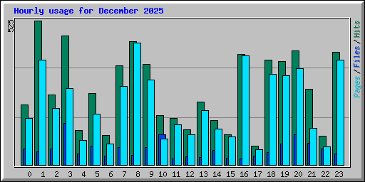 Hourly usage for December 2025