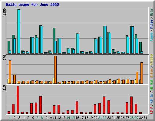 Daily usage for June 2025