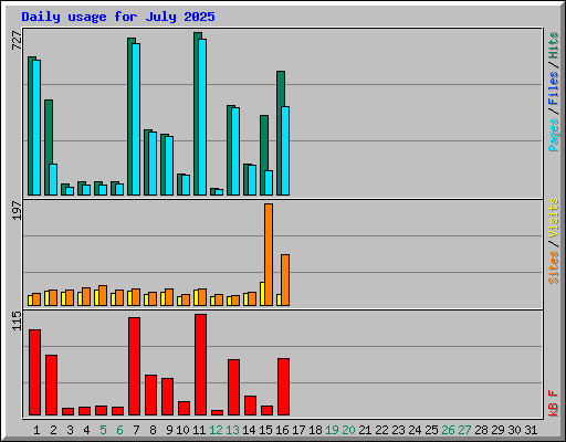 Daily usage for July 2025