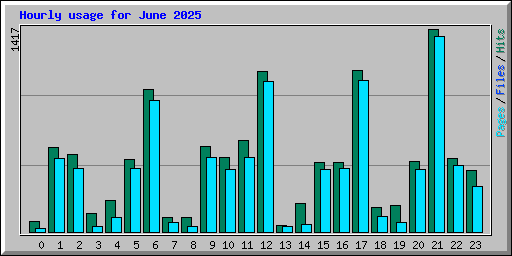 Hourly usage for June 2025