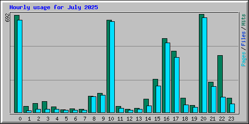 Hourly usage for July 2025