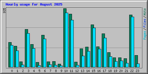 Hourly usage for August 2025