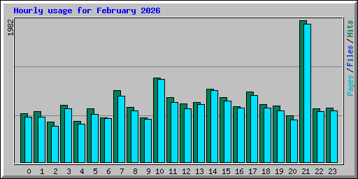 Hourly usage for February 2026